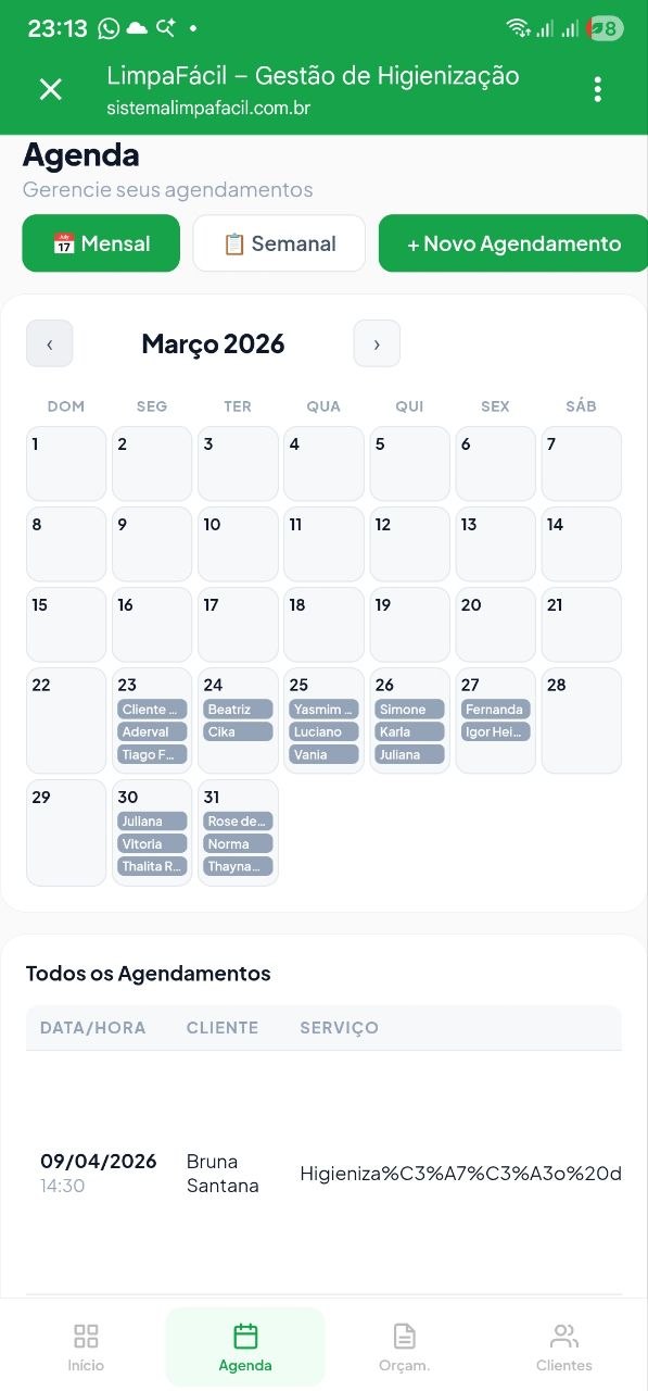 Agenda LimpaFácil